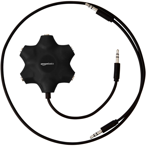 აუდიო სპლიტერი Amazon Basics 5-Way Multi Headphone Splitter Black 