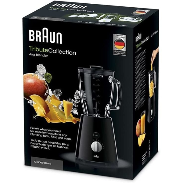 ბლენდერი Braun JB3060BK 800W, 1.75L, Black/Silver