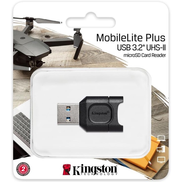 ბარათის წამკითხველი Kingston MLPM USB 3.1 microSDHC/SDXC UHS-II MobileLite Plus Black