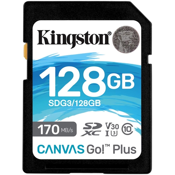 Kingston SDG3/128GB 128GB SDXC C10 UHS-I U3 R170/W90MB/s Canvas Go Plus