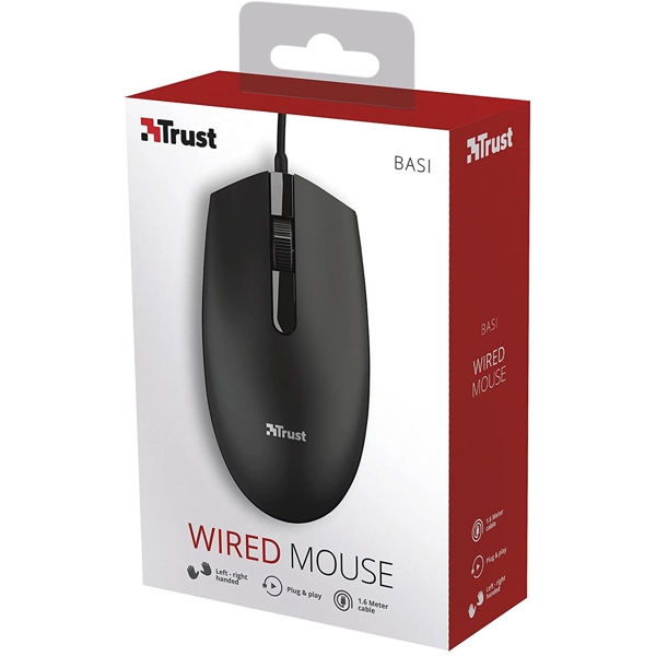 მაუსი Trust 24271 Basi Wired Mouse Black