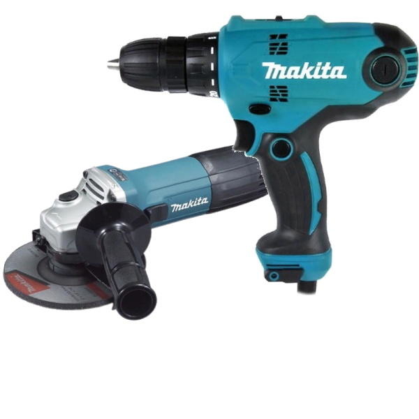 კუთხსახეხის ნაკრები Makita DK0121 Tool Kit (drill DF0300 + angle grinder GA5030)