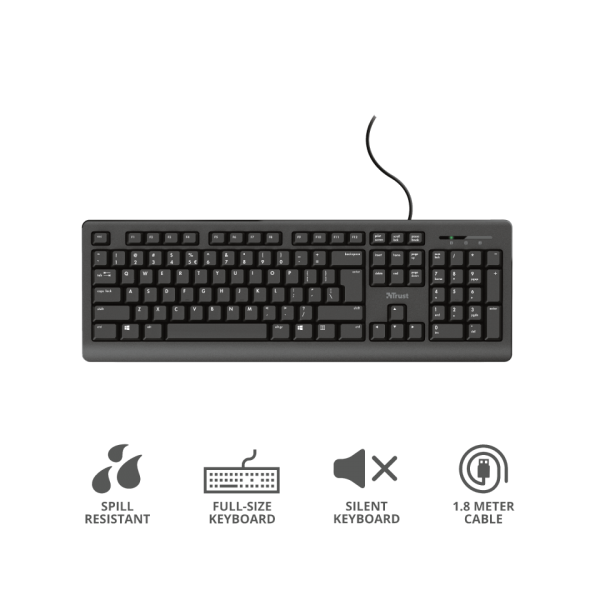 კლავიატურა Trust 24147 Primo Keyboard Wired USB-A  Black