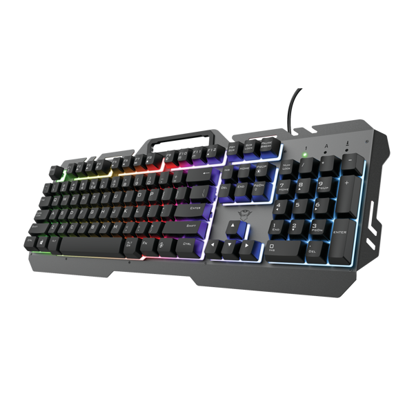 კლავიატურა Trust 23796 GXT 853 ESCA Metal Rainbow LED Gaming Keyboard Wired USB-A Black