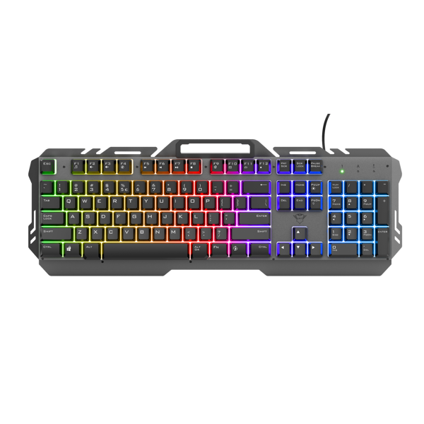 კლავიატურა Trust 23796 GXT 853 ESCA Metal Rainbow LED Gaming Keyboard Wired USB-A Black