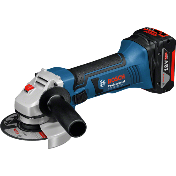 კუთხსახეხი BOSCH GWS 18-125 V-LI 0615990L6G + (1x4.0Ah+GAL 18-40C)