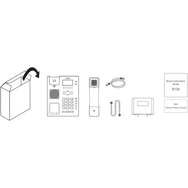 IP ტელეფონი Snom 00004361 D1XX D120 Desk Telephone VLAN, 2 SIP Identities, PoE, RJ-4P4C, Black