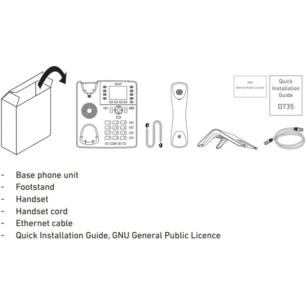 IP ტელეფონი Snom 00004389 D735 Global Desk Telephone  LED, RJ45, PoE IEEE, Black