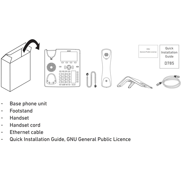 IP ტელეფონი Snom D785 Desk Telephone 12 SIP identities, LED, RJ45, PoE IEEE, Black