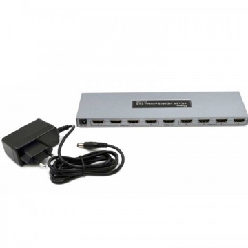 სპლიტერი D-TECH DT-7148B 4Kx2k, 8 ports, HDMI, 1x8, Silver/Grey