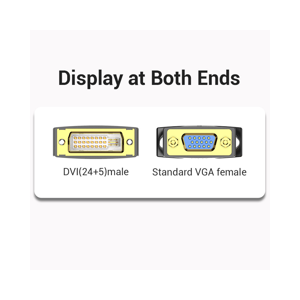 ვიდეო ადაპტერი Vention ECFB0, DVI Male To VGA Female Adapter, Black