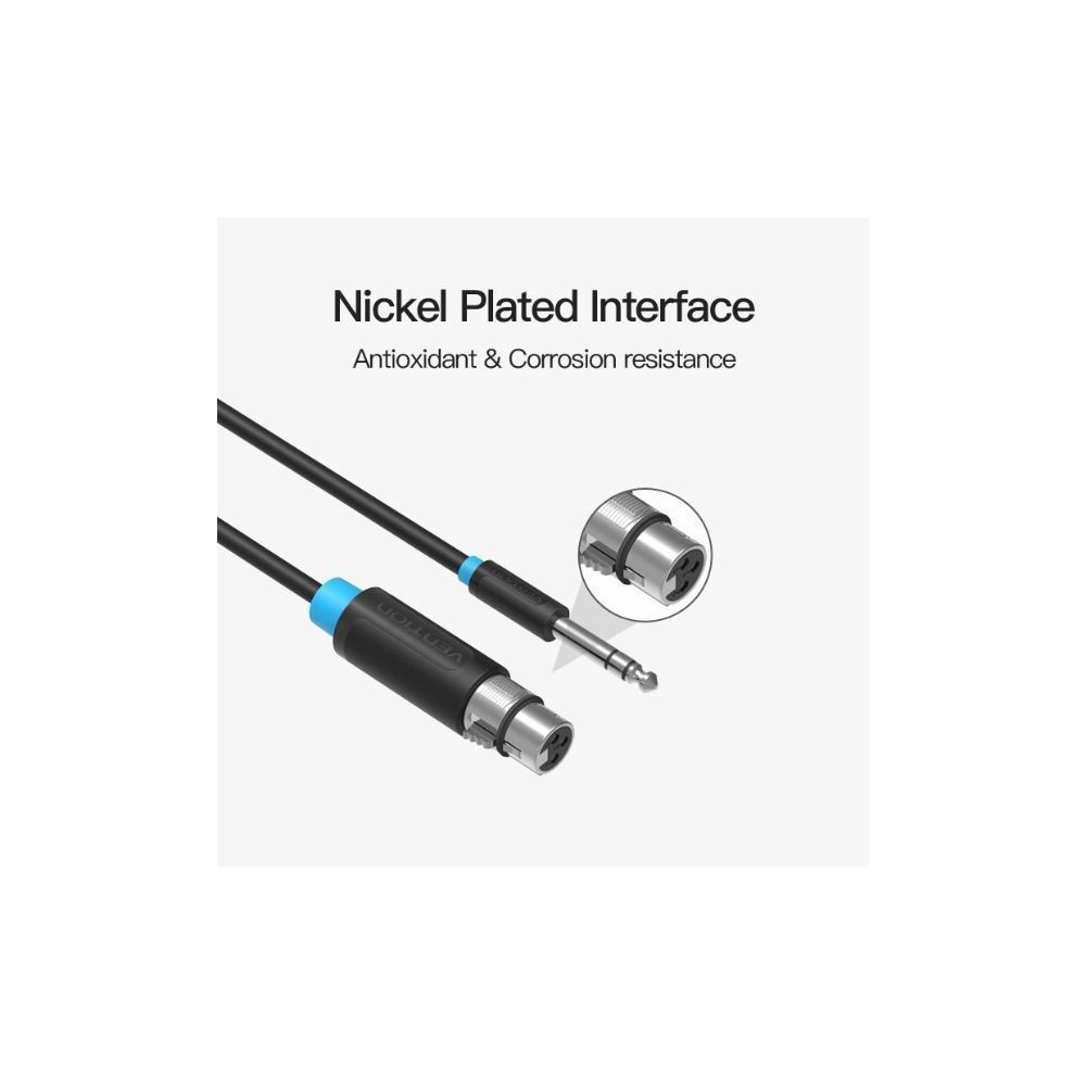 კაბელი VENTION BBEBF 6.5mm Male to XLR Female Audio Cable 1M Black