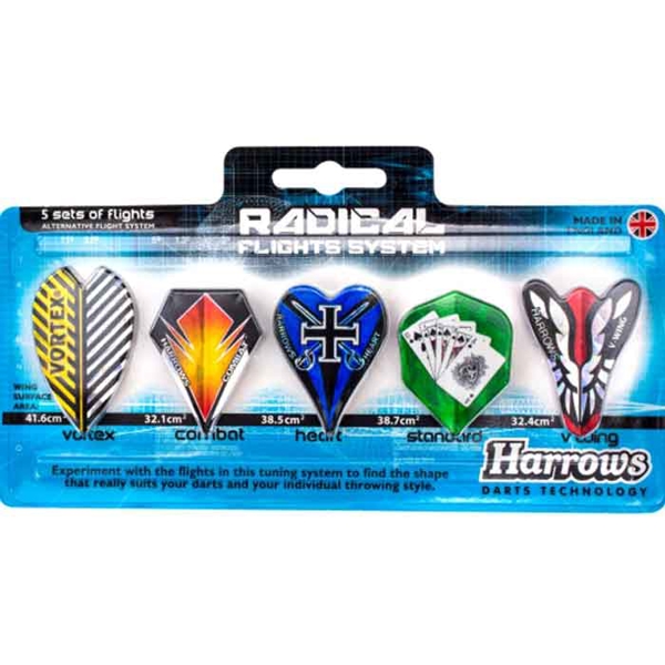 დარტსის ბუმბული HARROWS 843HREA335 RADICAL FLIGHTS SYSTEM 5 სეტი x 3