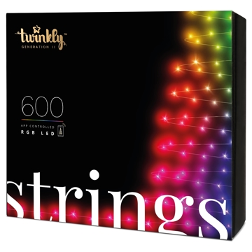 Smart LED განათება Twinkly TWS600STP-BEU Garland Strings RGB 600, Gen II, IP44, length 48m, cable Black