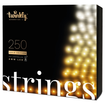 Smart LED განათება Twinkly TWS250GOP-BEU Garland  Strings AWW 250, Gen II, IP44, length 20m, cable Black