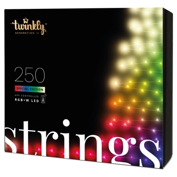 Smart LED განათება Twinkly TWS250SPP-BEU Strings RGBW 250, Gen II, IP44, 20m, Black Wire