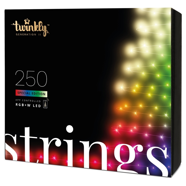 Smart LED განათება Twinkly TWS250SPP-BEU Strings RGBW 250, Gen II, IP44, 20m, Black Wire