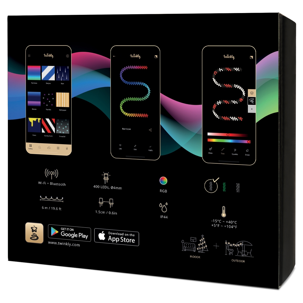 Smart LED განათება Twinkly TWC400STP-BEU Cluster RGB, 400, Gen II, IP44