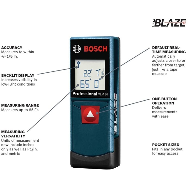 მაზძილმზომი Bosch Laser Measure GLM 20 Professional