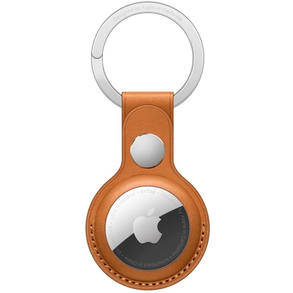 აირთაგის ქეისი Apple MMFA3ZM/A  Airtag Leather Key Ring Golden Brown