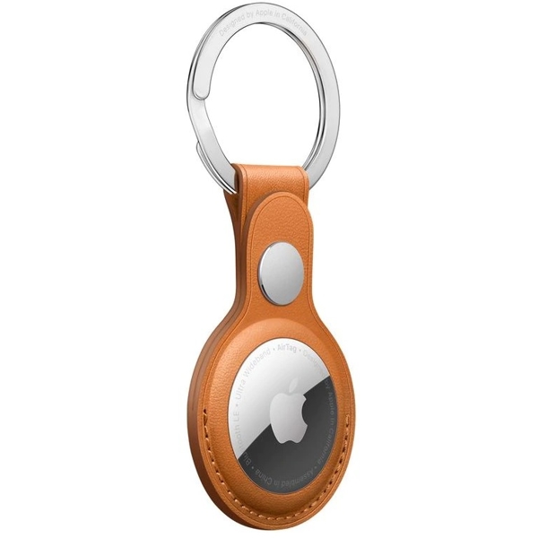 აირთაგის ქეისი Apple MMFA3ZM/A  Airtag Leather Key Ring Golden Brown