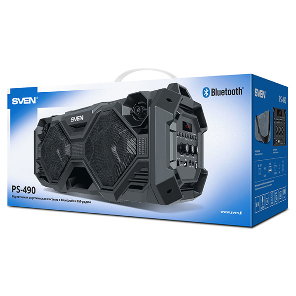 დინამიკი Sven PS-490, Bluetooth, FM, USB, microSD, LED-display, 36W RMS, Black