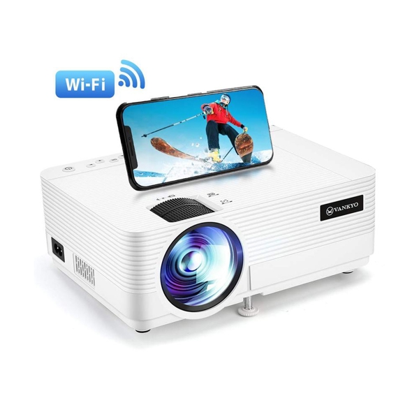 პროექტორი Vankyo LEISURE 470 Full HD 1080P Mini Projector With Synchronize Smart Phone Screen, 50,000Hrs, Built-in Speakers, WiFi, White