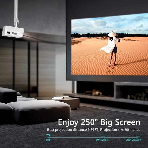 პროექტორი Vankyo LEISURE 470 Full HD 1080P Mini Projector With Synchronize Smart Phone Screen, 50,000Hrs, Built-in Speakers, WiFi, White