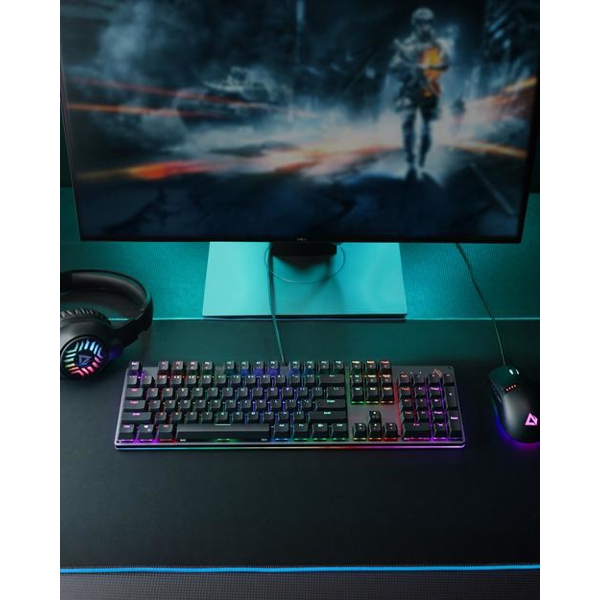 კლავიატურა Aukey KMG12 Mechanical Keyboard 104 Key With Gaming Software Black