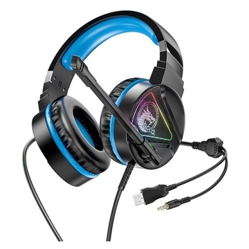 ყურსასმენი Hoco W104 Drift Gaming, USB+ 2x3.5mm Jack Balck/Blue