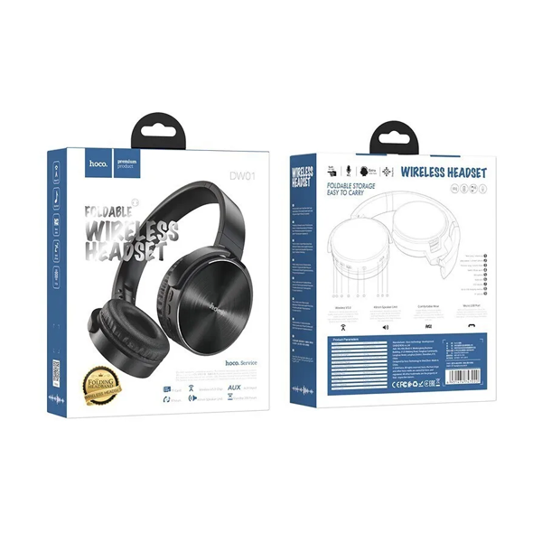 ყურსასმენი Hoco DW01 BT wireless headphones Black