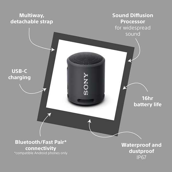 დინამიკი Sony SRS-XB13 Portable Wireless Speaker With EXTRA BASS Technology Black