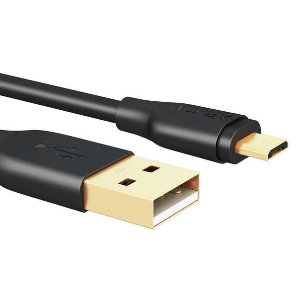 USB კაბელი Aukey CB-MD1 Gold-Plated Reinforced Qualcomm Quick Charge 2.0/3.0 Micro USB Cable 1m, Black