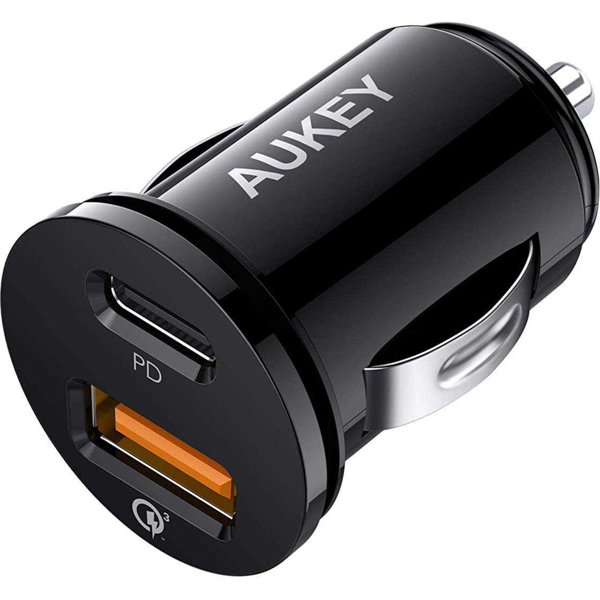 მანქანის დამტენი Aukey CC-Y11 Car Charger PD, QC 3.0, 21W, Black