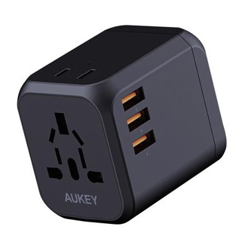 დენის ადაპტერი Aukey 6-Port 30W Universal Power Adapter Black