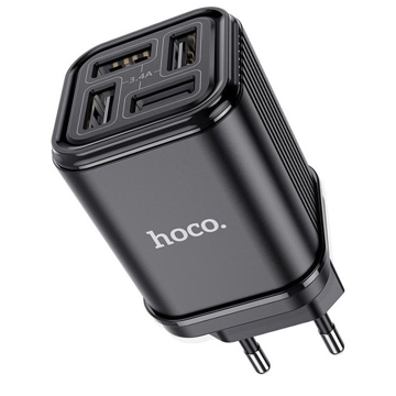 დამტენი Hoco C84A 4-Port USB Power Adapter Black