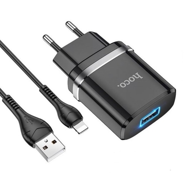 დამტენი Hoco N1 Ardent single port charger set for Lightning Black