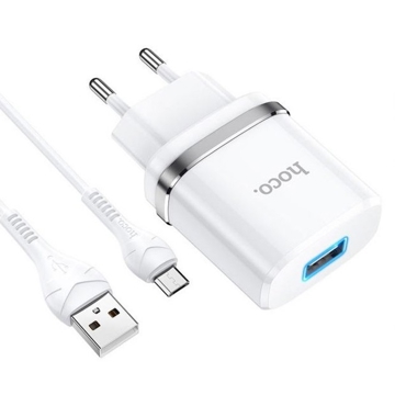 დამტენი Hoco N1 Ardent single port charger set for Micro White