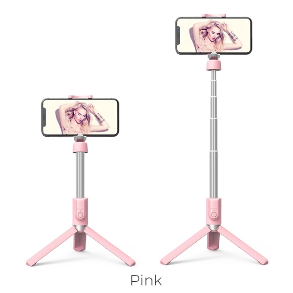  სელფის ჯოხი HOCO K11 Wireless Tripod Selfie Stand Pink