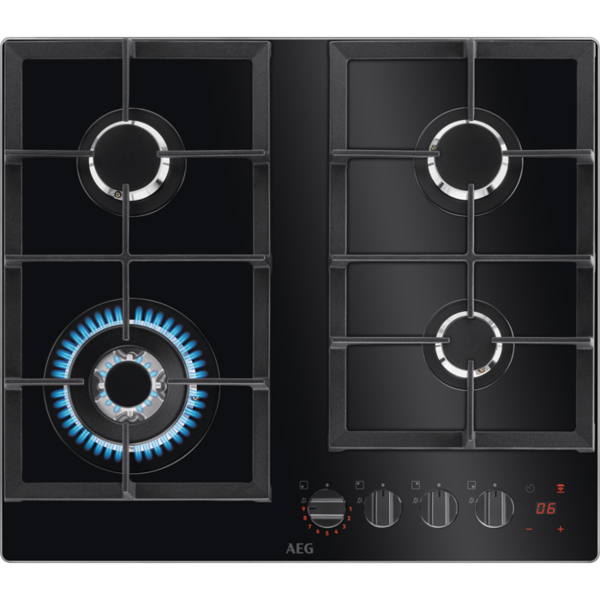 ჩასაშენებელი ქურის ზედაპირი AEG HKB64450NB Gas Hob Black