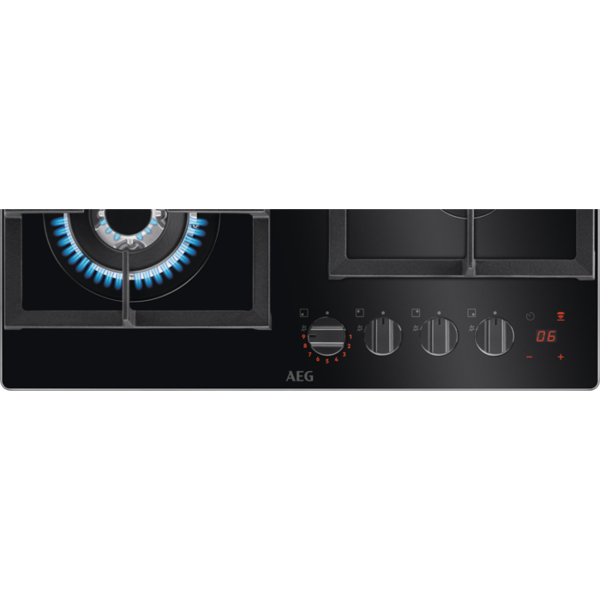 ჩასაშენებელი ქურის ზედაპირი AEG HKB64450NB Gas Hob Black