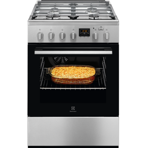 გაზქურა Electolux RKK660201X, 4 Gas, Oven, Stainless steel