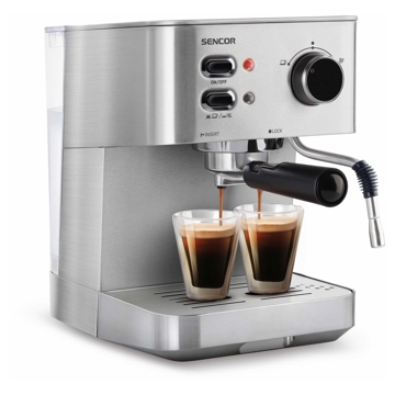 ყავის აპარატი Sencor SES 4010SS Espresso Machine, 15 Bar, 1.5L, 1050W, Silver