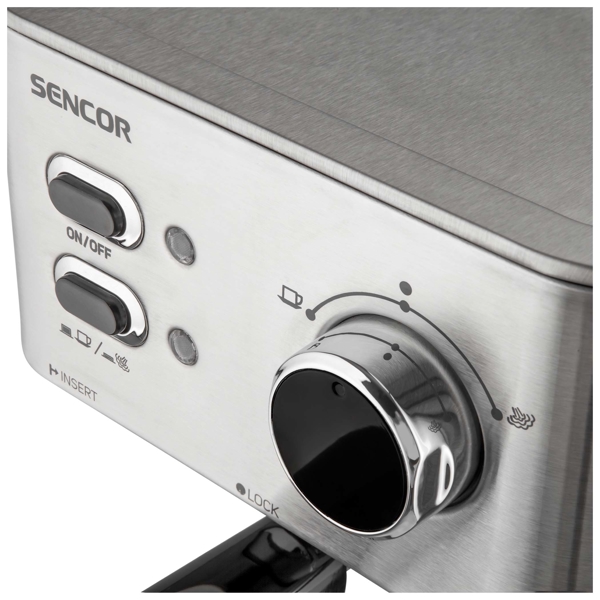 Sencor SES 4010SS Espresso Machine, 15 Bar, 1.5L, 1050W, Silver