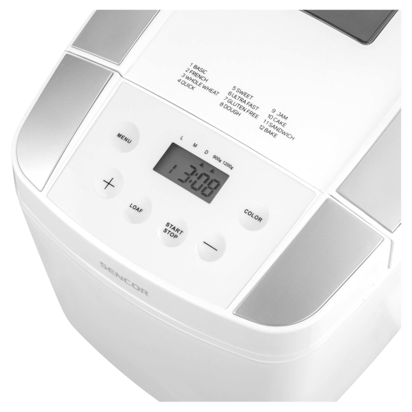 პურის საცხობი Sencor SBR 0770WH, 800W, Bread Maker, White