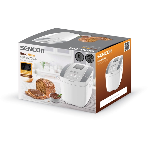 პურის საცხობი Sencor SBR 0770WH, 800W, Bread Maker, White