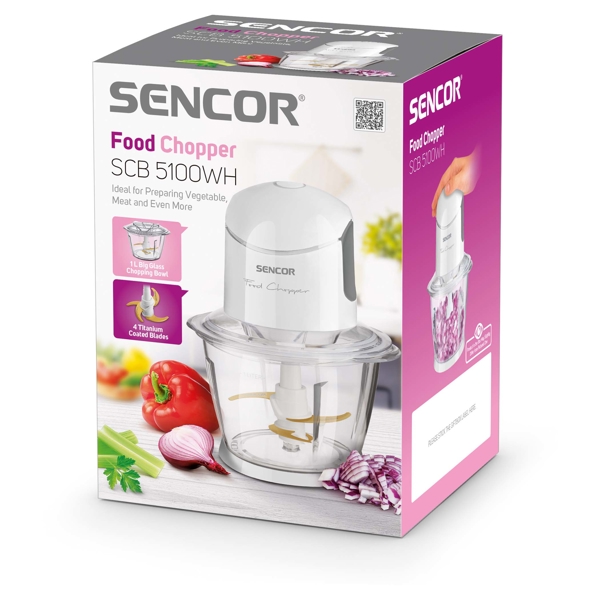  ჩოპერი Sencor SCB 5100WH 500W, 1L, White