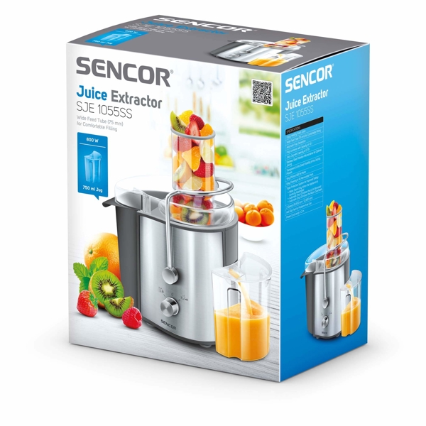  წვენსაწური Sencor SJE 1055SS 800W, 1.6L, 79DB, Silver