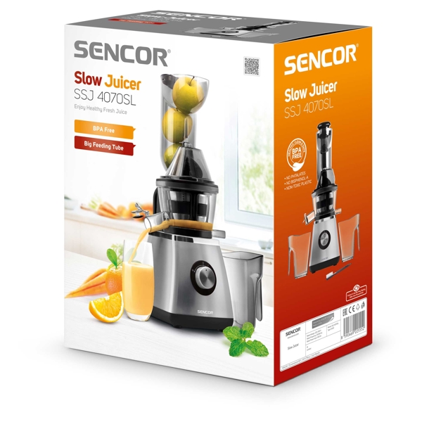 წვენსაწური Sencor SSJ 4070SL Slow Juicer 400W, 800ML, Silver