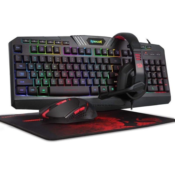 გეიმინგ კომპლექტი Redragon S101-BA, Mouse, Keyboard, Headset, Mouse Pad